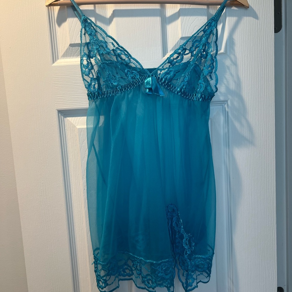 Frederick's of Hollywood Blue Lace Chemise